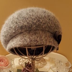 Vintage 1960's Kangol Gray Angora Hat/Beret